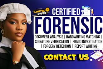 perform forensic document analysis, handwriting ad signature verification