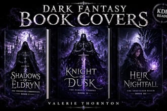 design a dark fantasy book cover for your novel or series