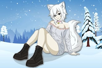 draw roblox anime avatar concept art illustration fanart game vtuber anime oc
