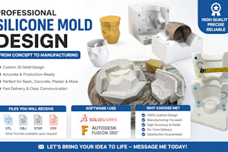 design 3d printable slip casting, ceramic, plaster molds and stl file
