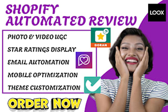 setup automated review loox judge me revie stamped aftership doran fera vitals