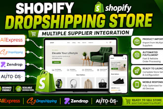 shopify dropshipping store via aliexpress cj dropshipping zendrop autods setup