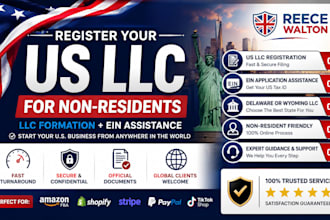 register your US llc for non residents and assist with ein application