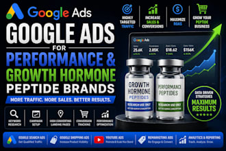 setup, manage google ads for growth hormone and performance peptide brands