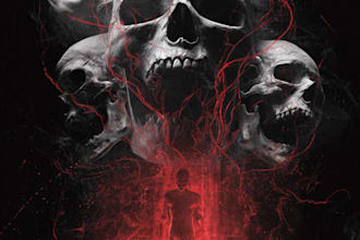 design dark art, horror illustration for cover ,and t shirt