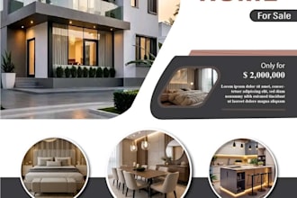 design german modern signage, open house brochure, coffee store front signage