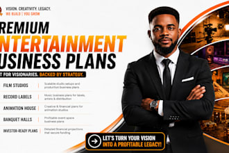 write film studios record labels animation house banquet halls business plans