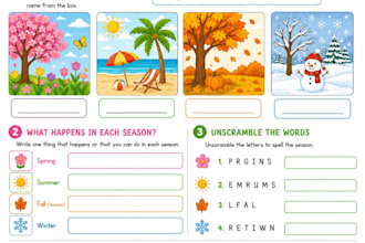 design custom educational worksheets and workbooks for kids