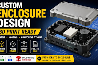 design custom enclosure chassis pcb and electronics housing cad for 3d printing