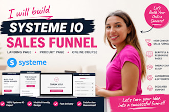 build systeme io sales funnel landing page product page systeme io online course