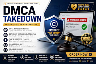 assist with copyright protection and dmca takedown requests