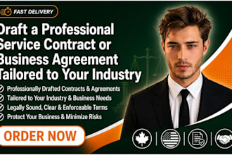 draft a professional service contract or business agreement tailored to business