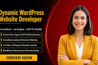 build dynamic wordpress website, landing page with crocoblock acf