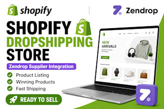 build shopify dropshipping website zendrop supplier integration product listing