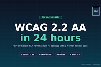 remediate your PDF to wcag aa and section 508 in 24 hours