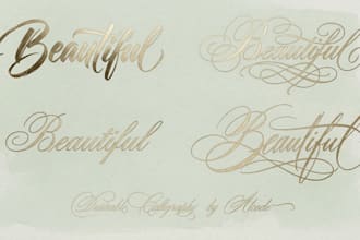 design elegant scripted caligraphy,hand lettering,typography logo and signature