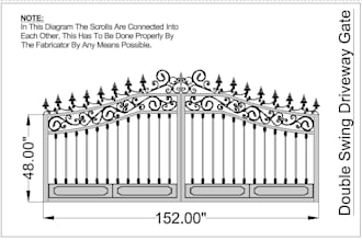 design custom driveway, sliding, and iron gates in 2d cad