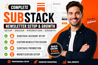 setup substack account substack newsletter template design substack promotion