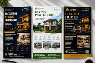 design stunning real estate, medical and food flyer designs