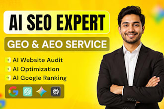 do monthly ai SEO using aeo, GEO, website audit for google search and ai search