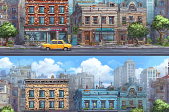 create 2d environment and game background for you