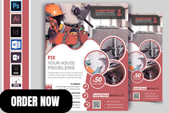 design handyman flyer plumbing electrician and roofing service flyer