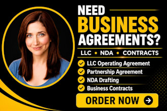 draft llc operating agreements, partnership, nda and business contracts