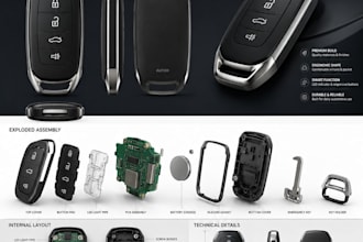 create ergonomic and production ready car key fob product designs