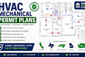 design hvac mechanical permit plans for city approval