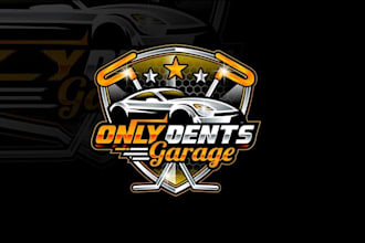 design painless dent repair shop cool logo