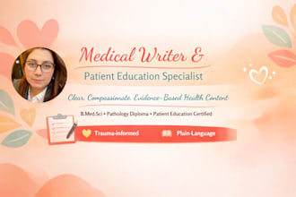 write evidence based medical articles and patient education content