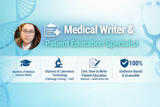 write medical articles and health blog posts for patient education