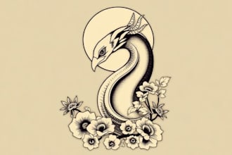 create japanese or oriental tattoo design for you