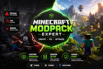 create, fix and optimize minecraft modpack, fabric to forge, server setup