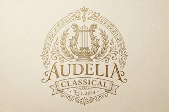 design an elegant classical music logo for your brand