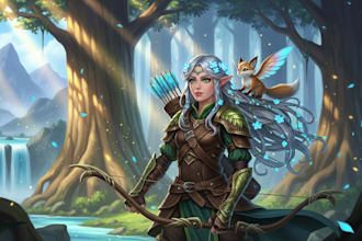 paint a character illustration in a fantasy world