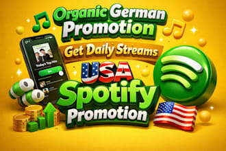 organic german promotion using spotify ads get daily streams USA spotify promo