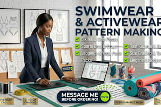 create professional swimwear, activewear and bikini sewing patterns