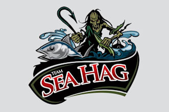 design team sea hag fishing team logo