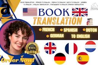 translate books from french, spanish, german, and dutch to english