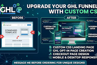 create gohighlevel custom css landing page and ghl opt in or checkout page