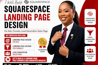 squarespace landing page design for ads, funnels, lead generation sales page