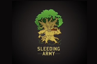design military style tree eating carbon logo