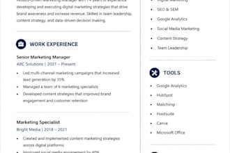design a professional modern resume or CV that gets noticed
