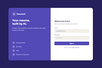 build a professional resume builder website