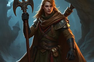 draw a fantasy character for dnd, pathfinder, etc