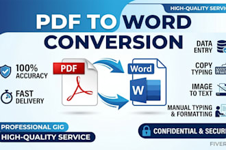 do PDF to word typing and data entry