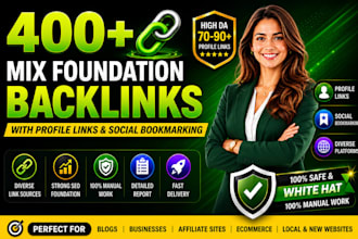 mix foundation backlinks with manual SEO profile links and social bookmarking