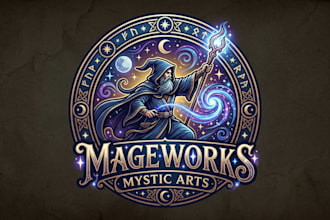 design a magical wizard logo for your brand