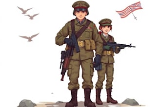 draw military themed illustrations